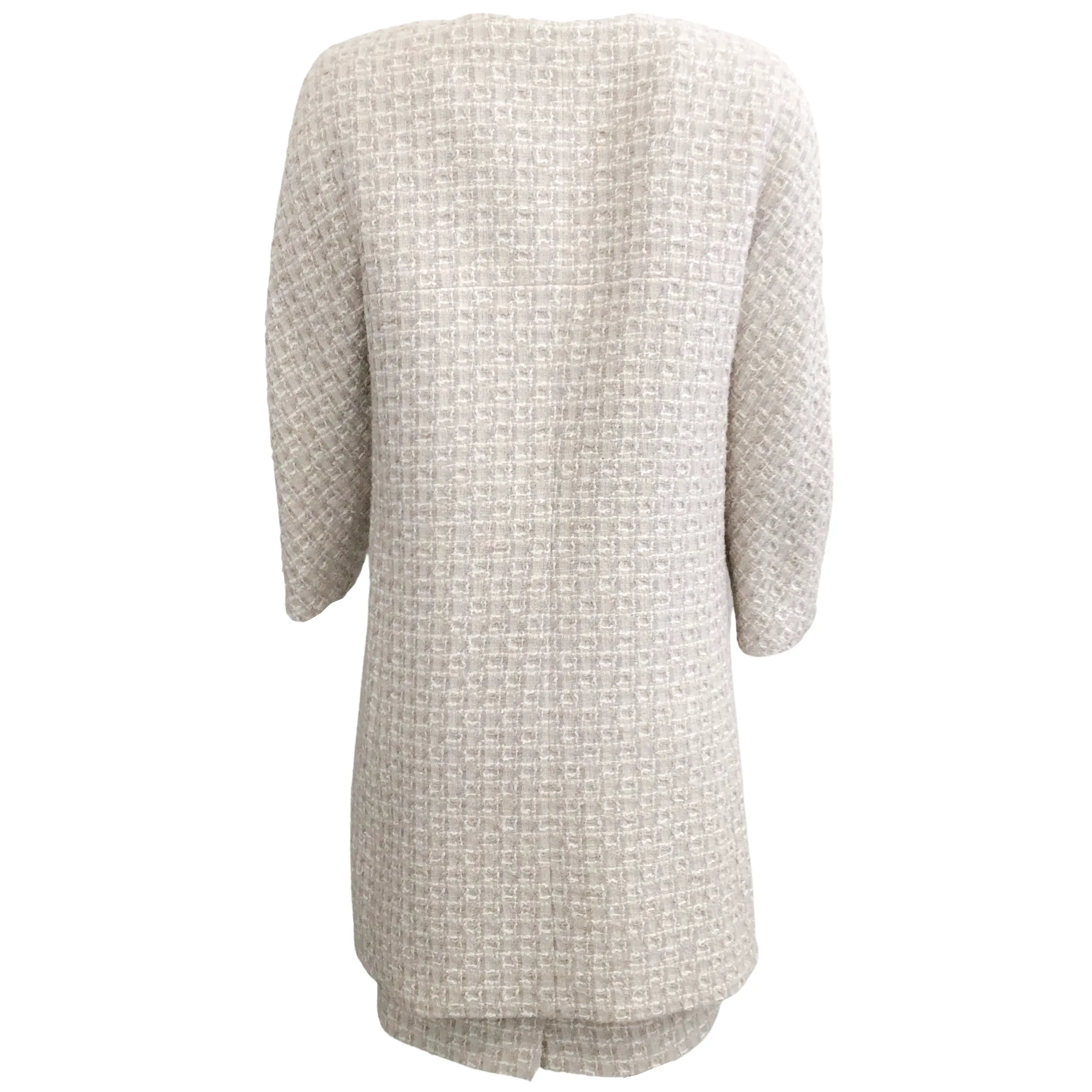 Chanel Grey Silk and Tweed Dress with Jacket