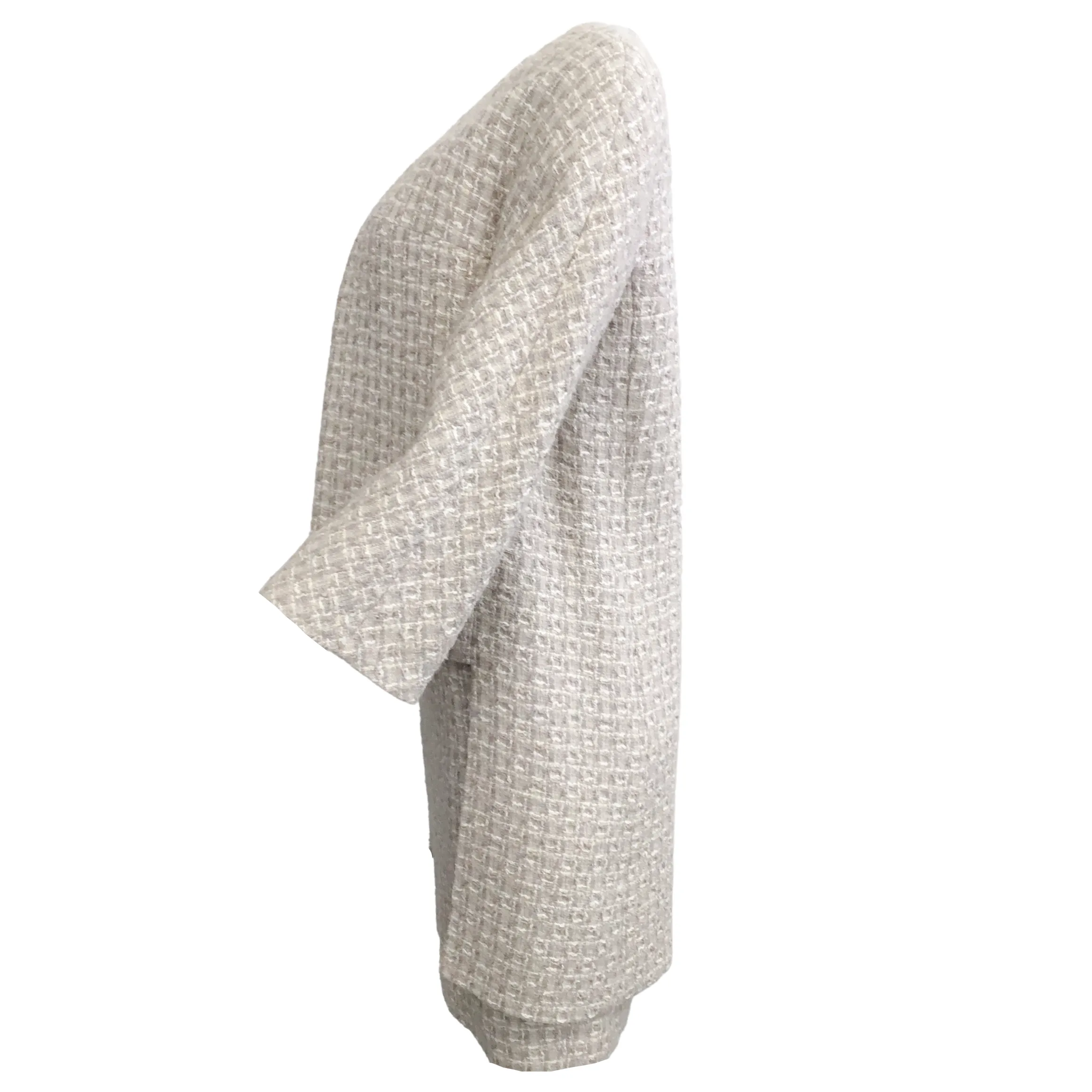 Chanel Grey Silk and Tweed Dress with Jacket