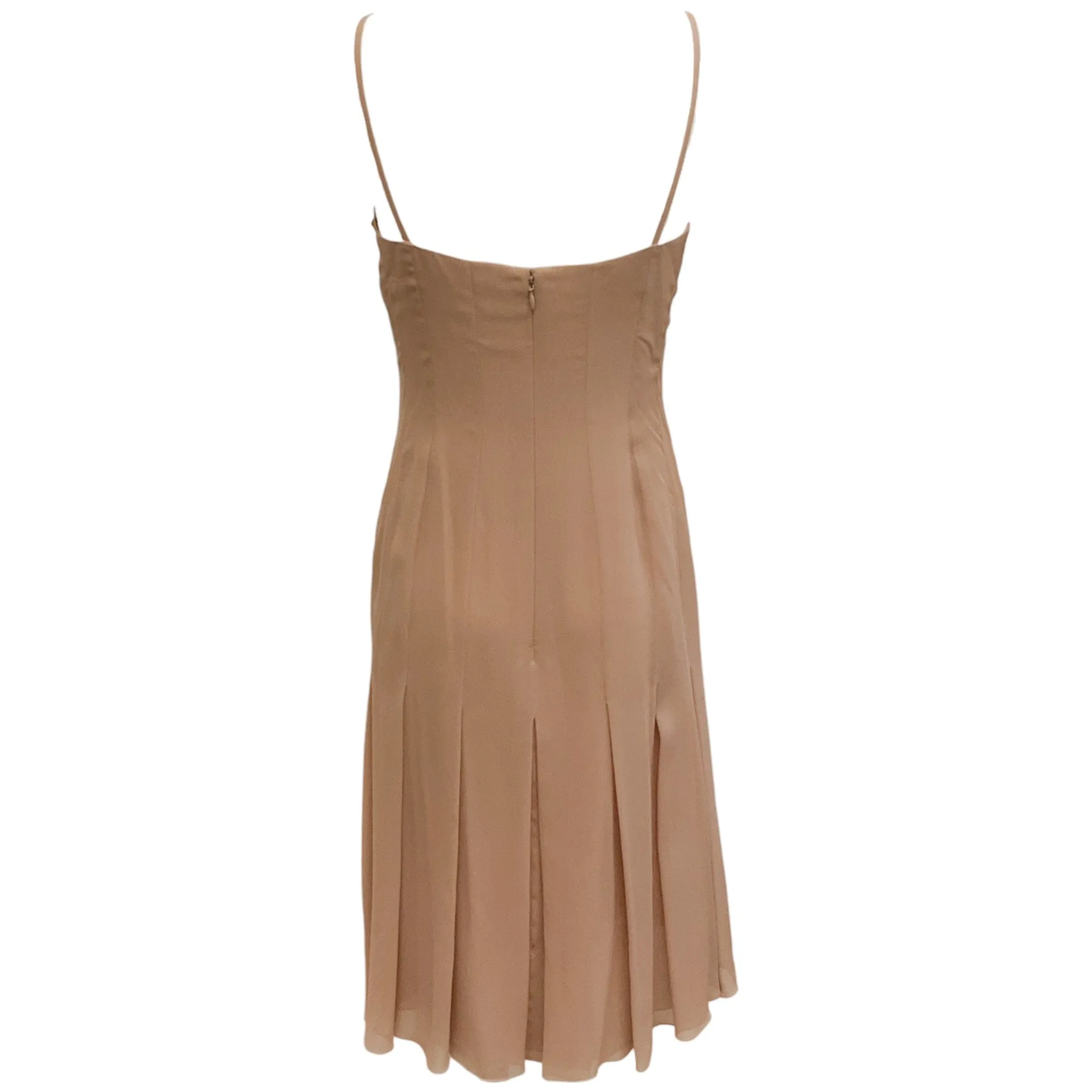 Chanel Nude Silk Pleated Dress