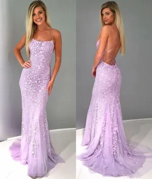 Cheap 2025 Long Lace violet Prom Dresses UK Mermaid Evening Dress Open Back