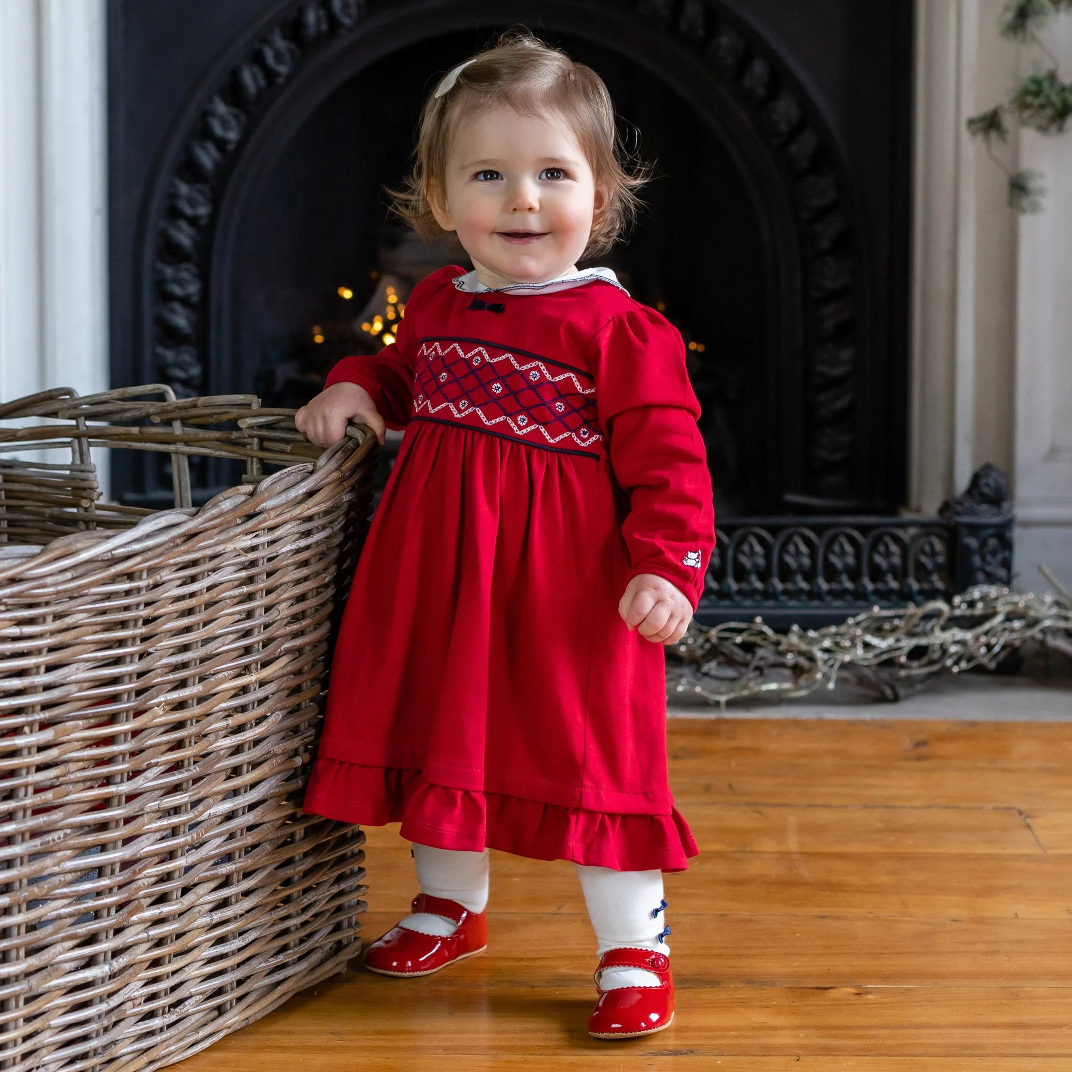 Christie Red Baby Dress with Tights