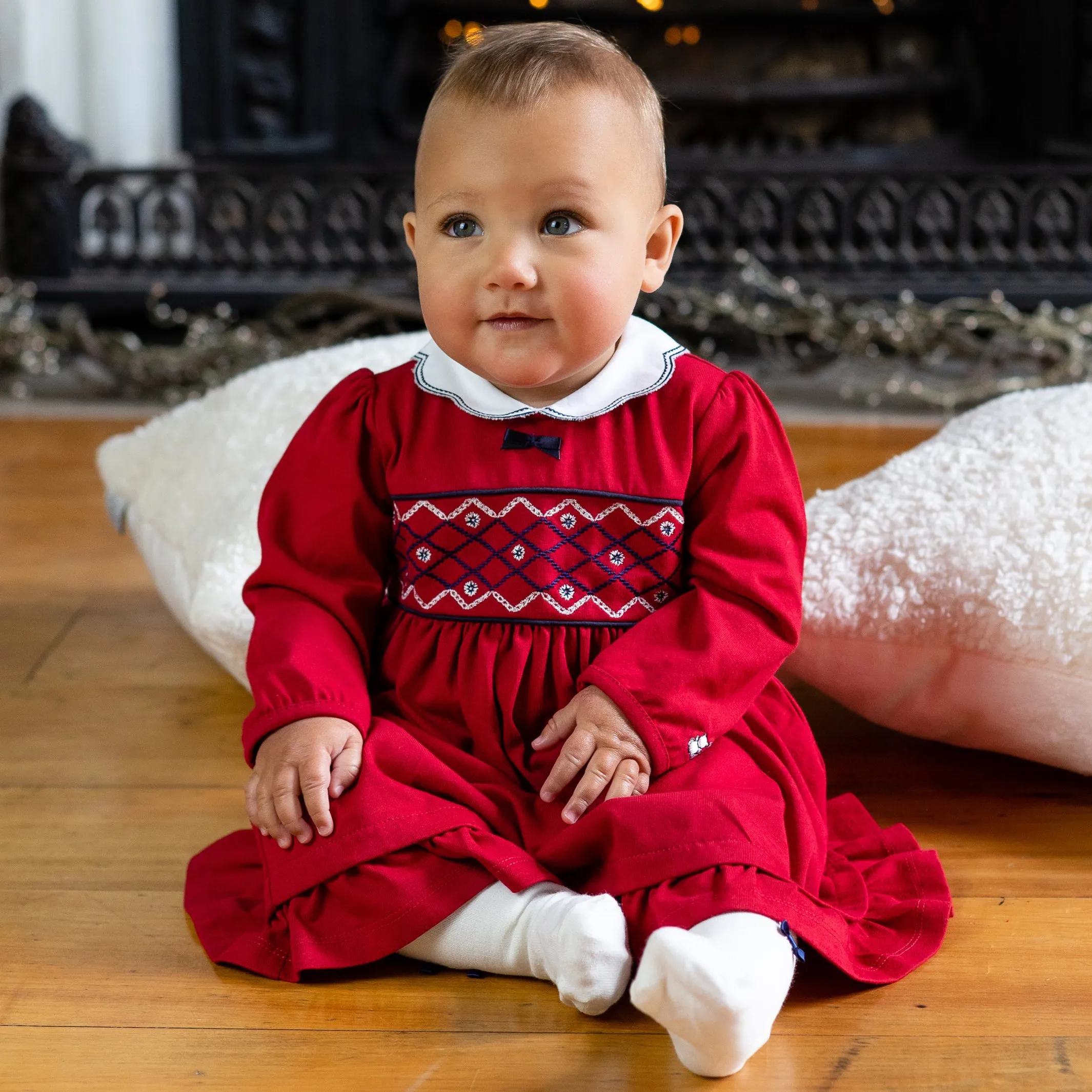 Christie Red Baby Dress with Tights