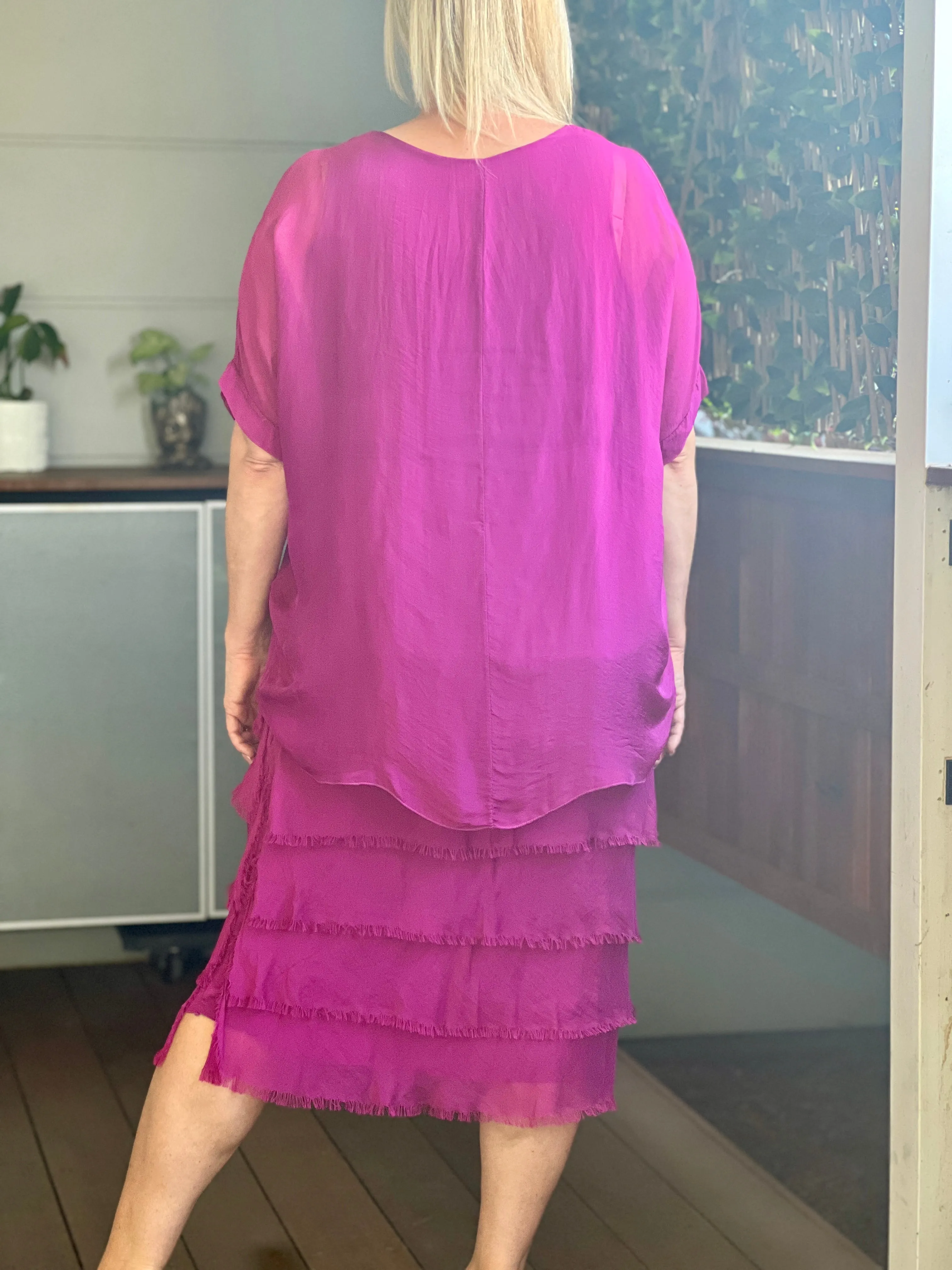 Clyde Orchid Silk Dress
