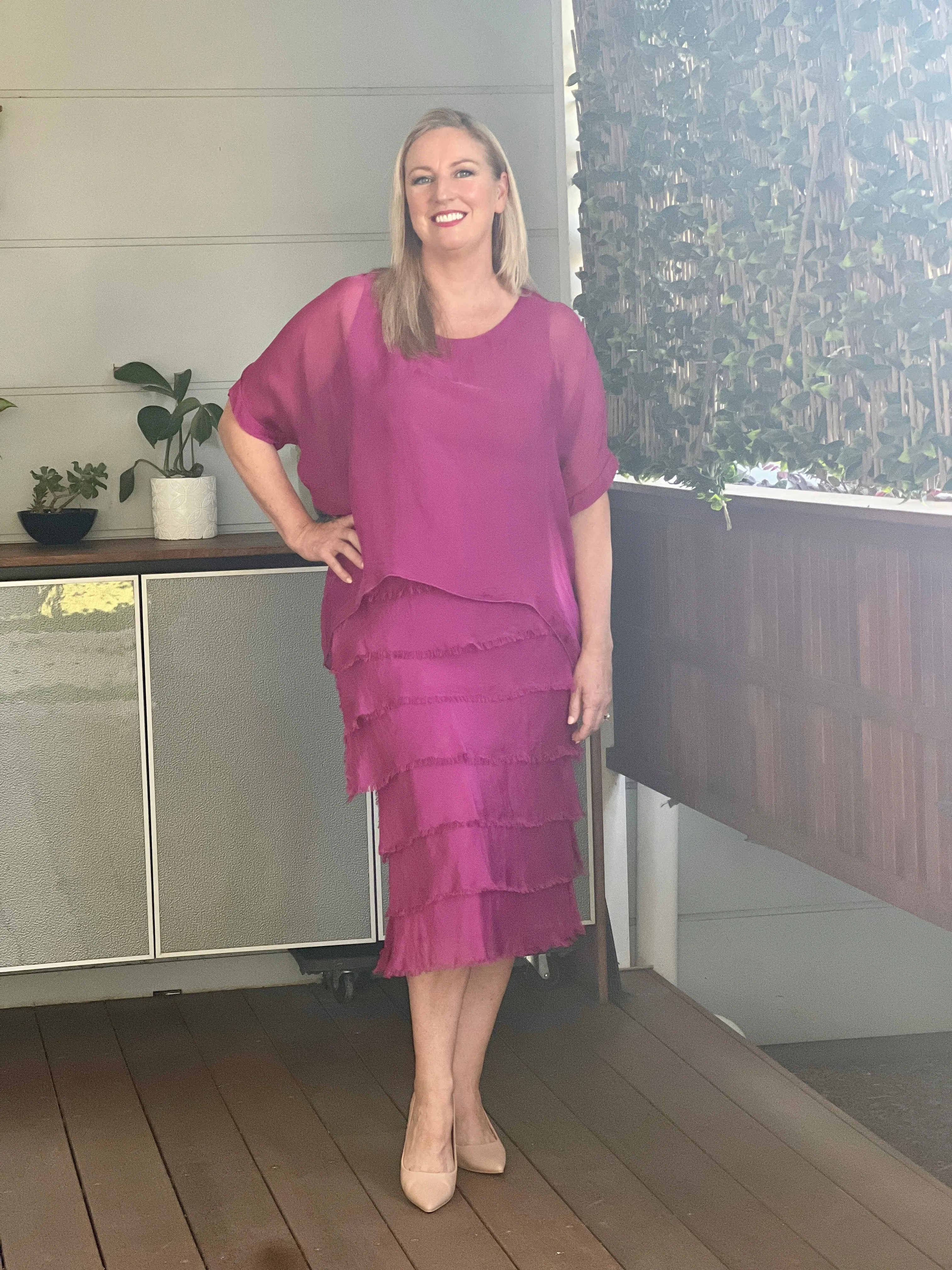 Clyde Orchid Silk Dress