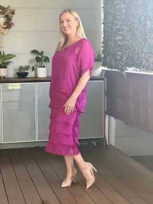 Clyde Orchid Silk Dress