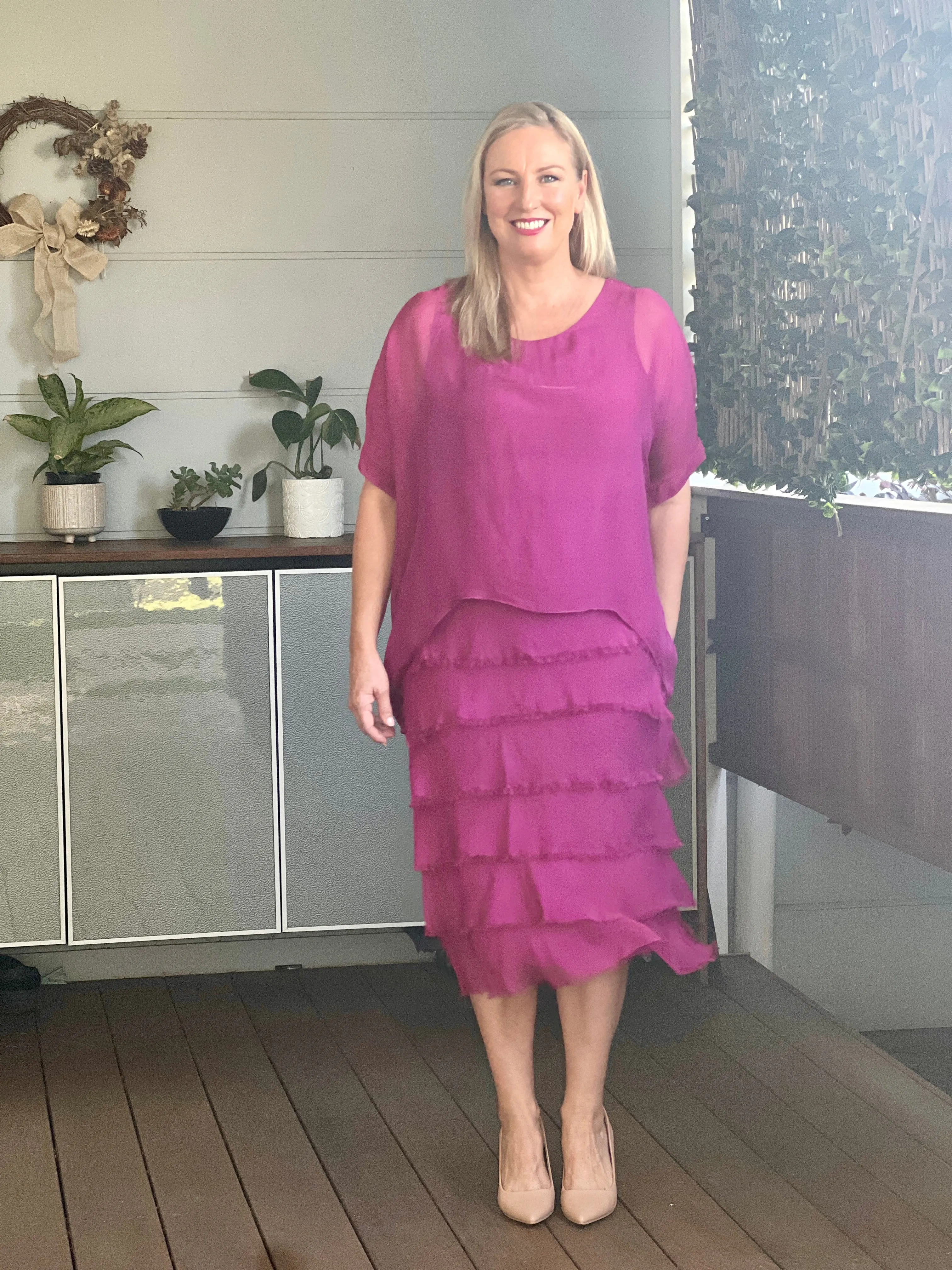 Clyde Orchid Silk Dress