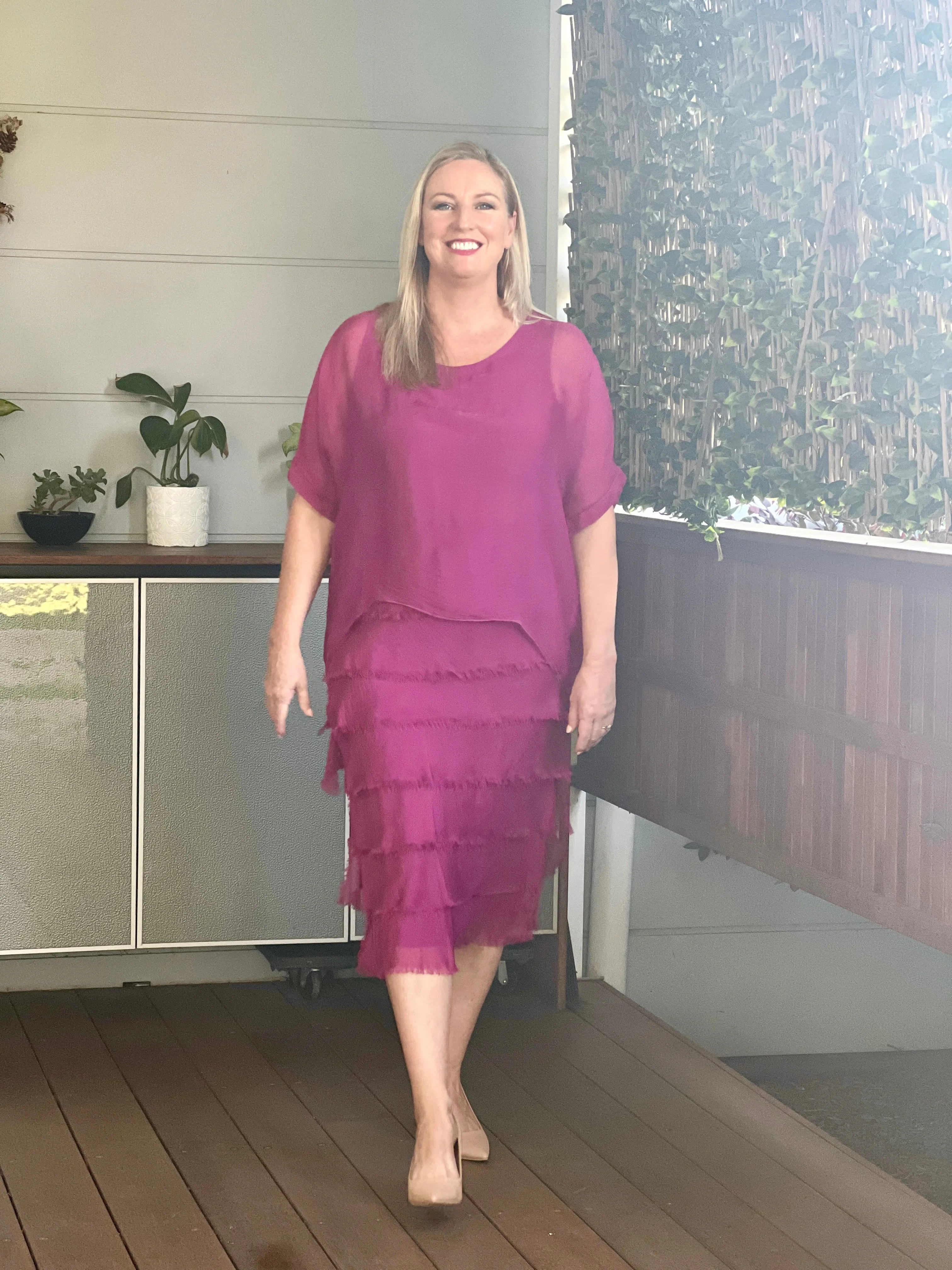 Clyde Orchid Silk Dress
