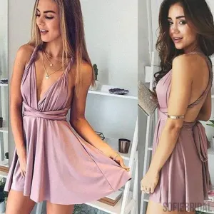 Convertible Jersey Short Homecoming Dresses, Simple Homecoming Dresses, Homecoming Dresses, SF0105