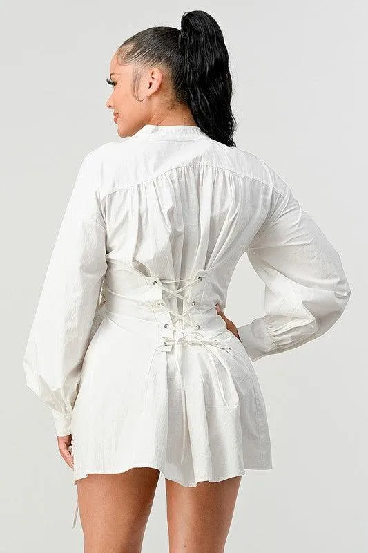 CORSET LACE BLOUSE DRESS