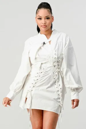 CORSET LACE BLOUSE DRESS