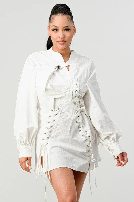 CORSET LACE BLOUSE DRESS