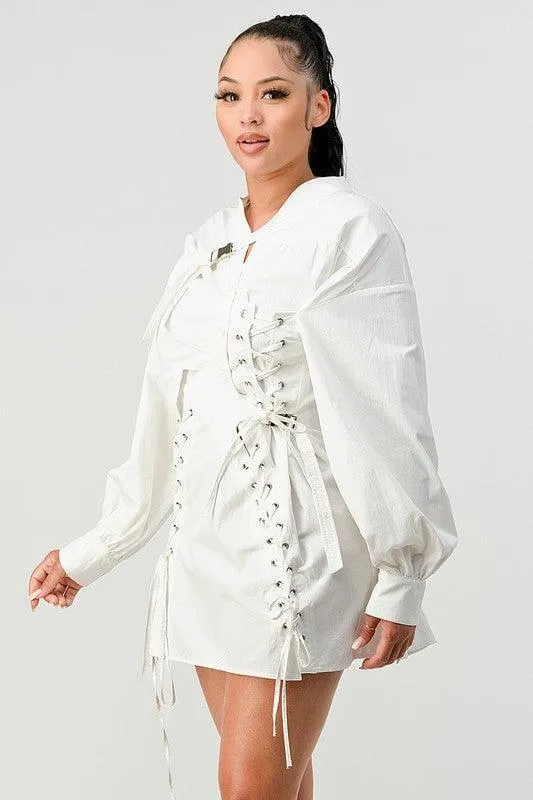 CORSET LACE BLOUSE DRESS