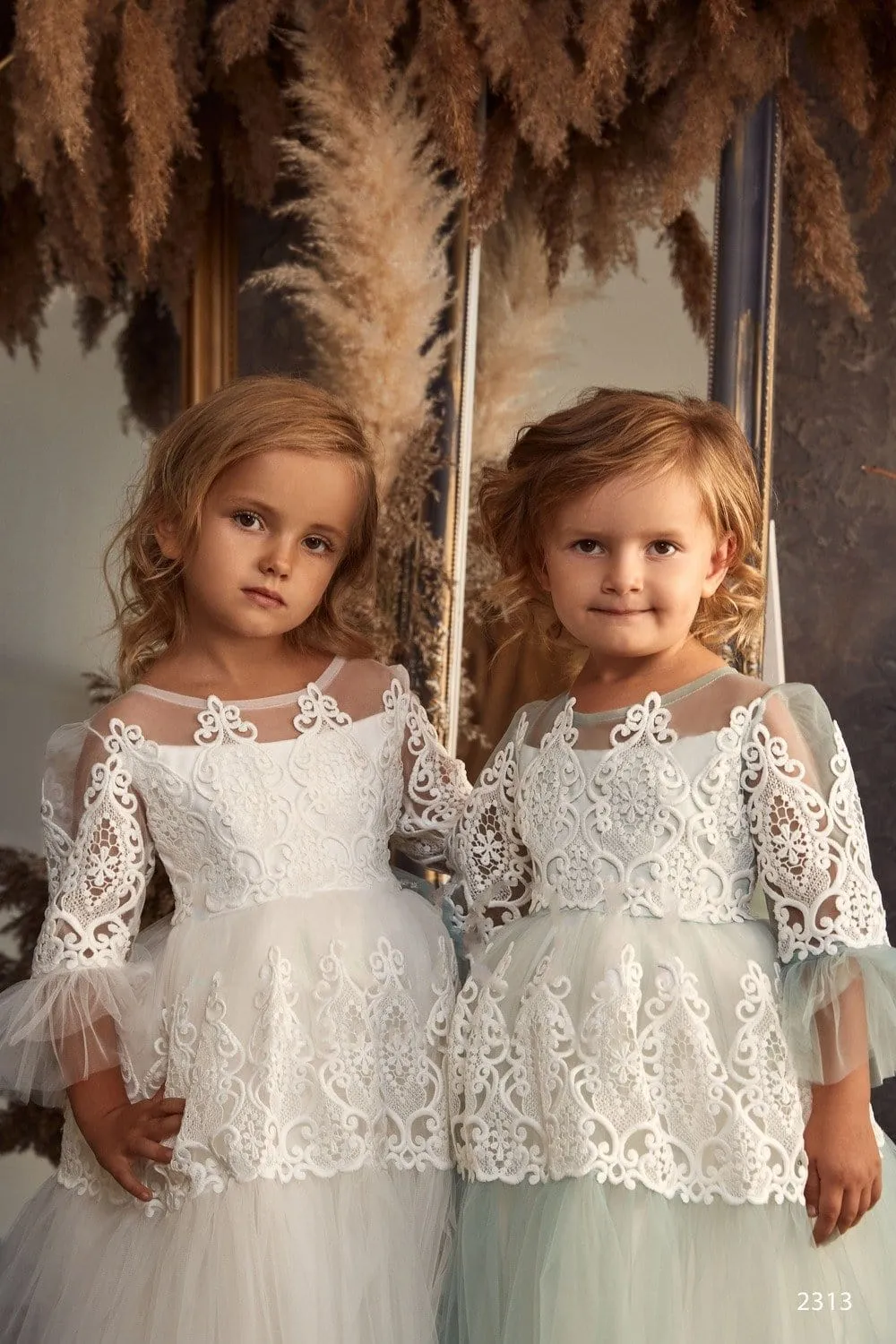 Cristiana Long Toddler Tulle and Lace Dress