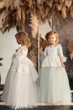 Cristiana Long Toddler Tulle and Lace Dress