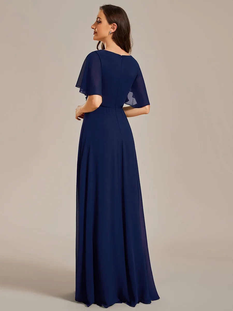 Darnika short sleeve chiffon evening or bridesmaid dress