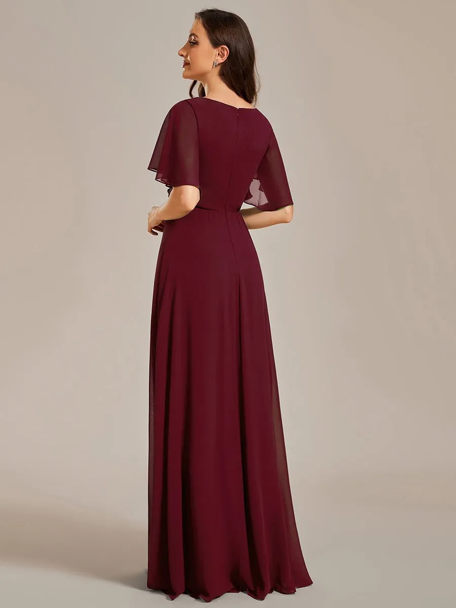 Darnika short sleeve chiffon evening or bridesmaid dress