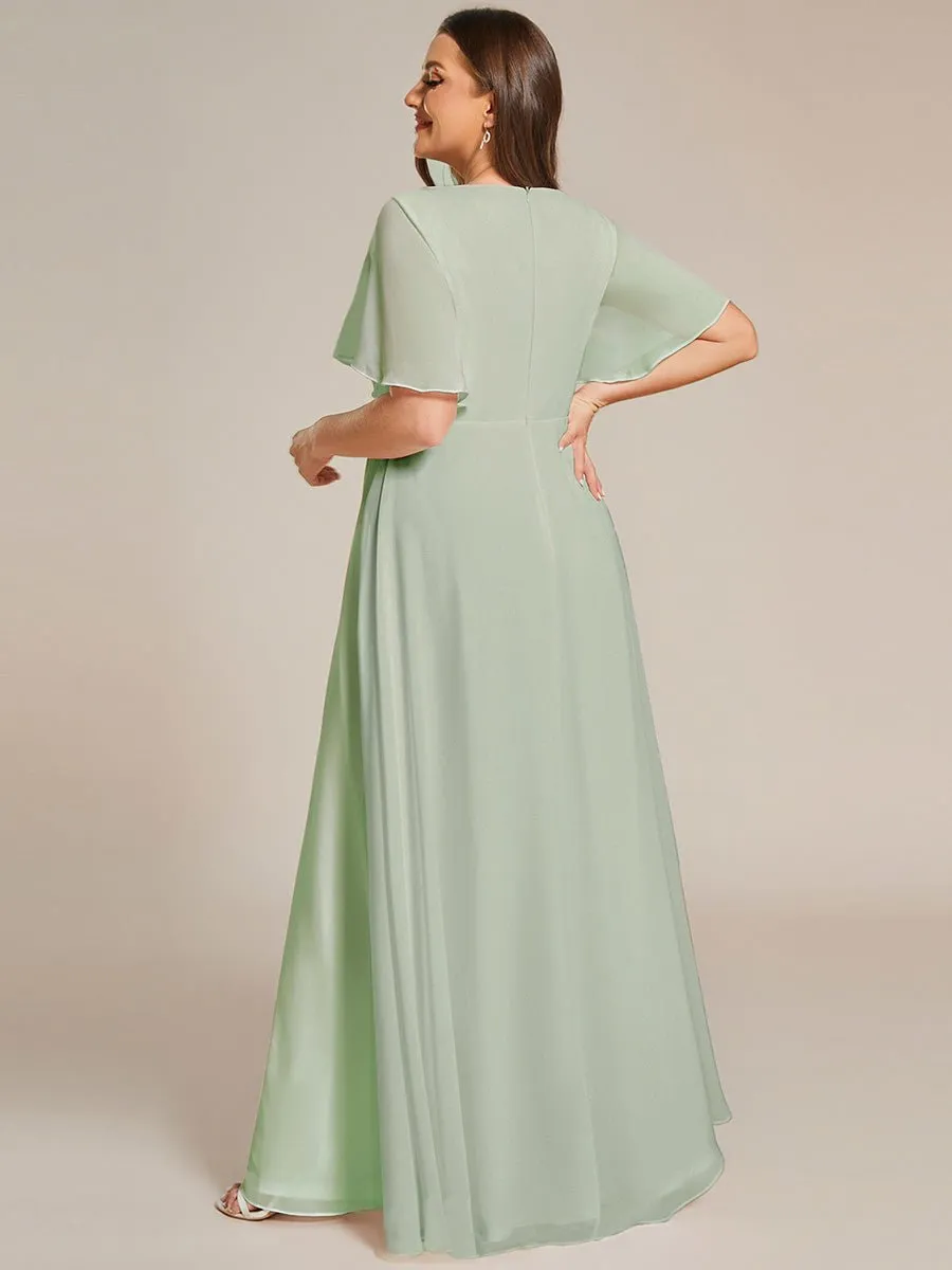 Darnika short sleeve chiffon evening or bridesmaid dress
