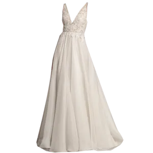 Deep V Neck Lace Dress Wedding Dress