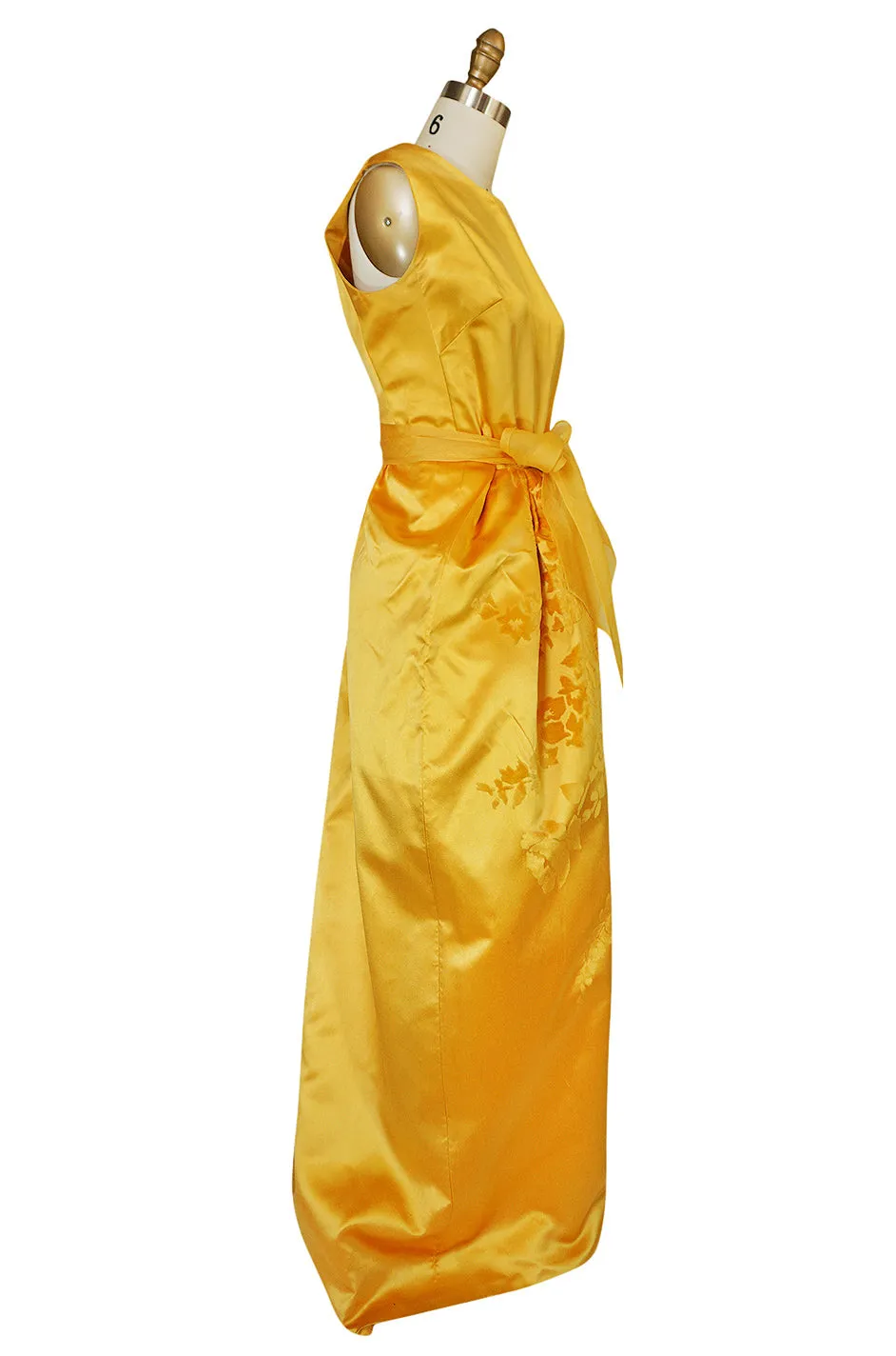 Documented 1962 Christian Dior Haute Couture Yellow Silk Dress