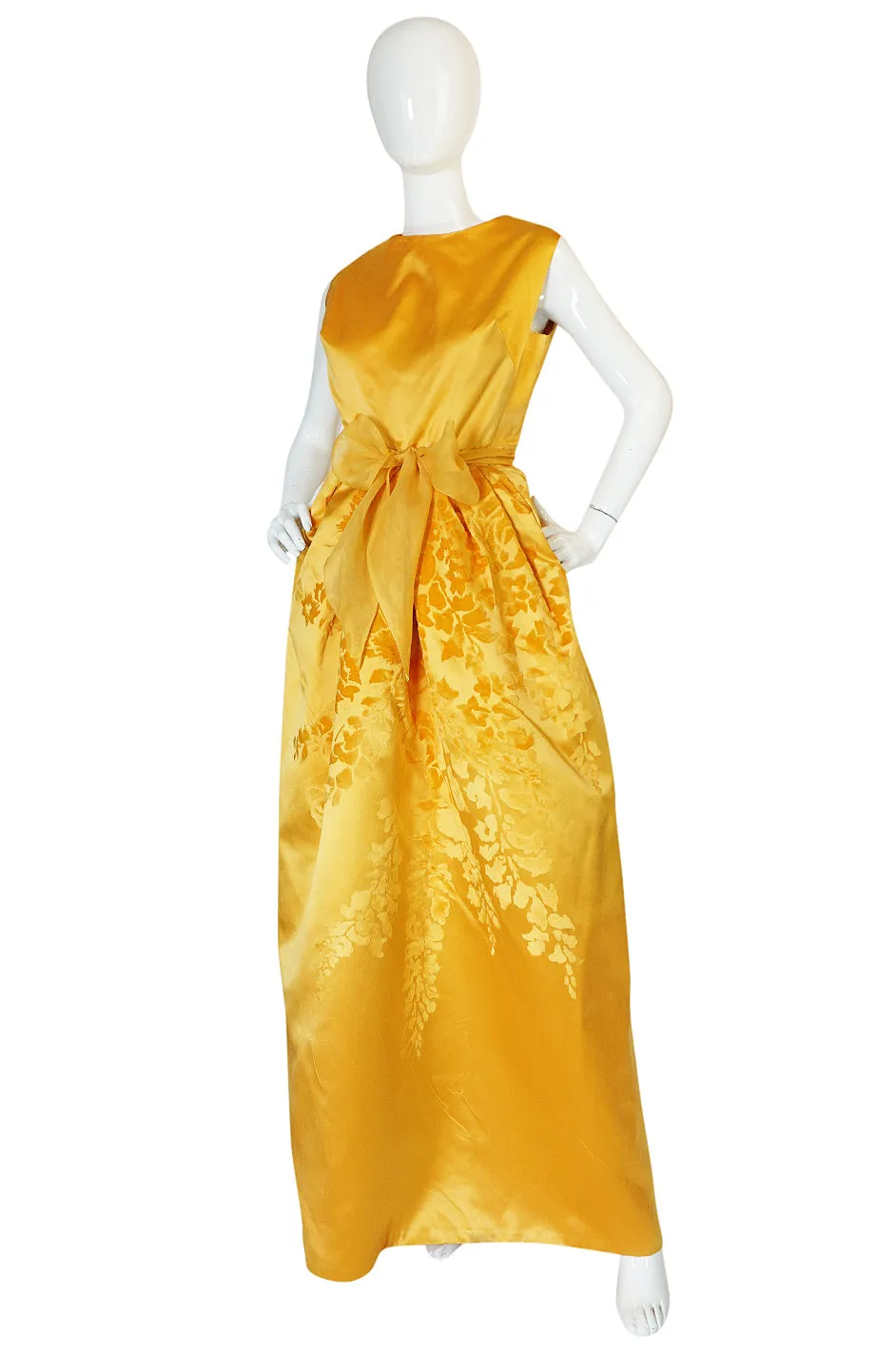 Documented 1962 Christian Dior Haute Couture Yellow Silk Dress