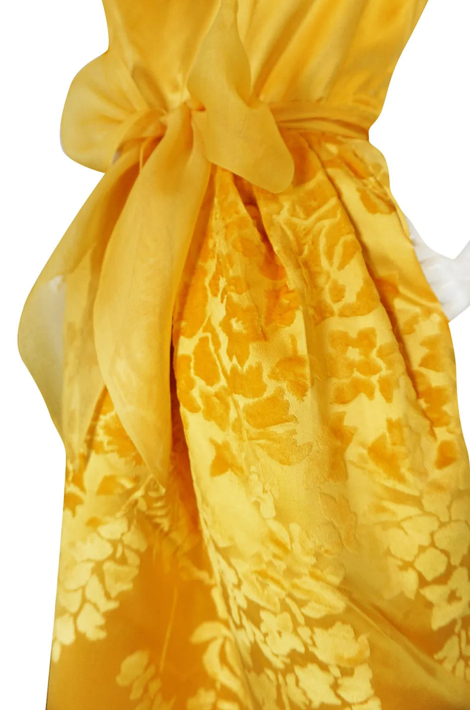 Documented 1962 Christian Dior Haute Couture Yellow Silk Dress