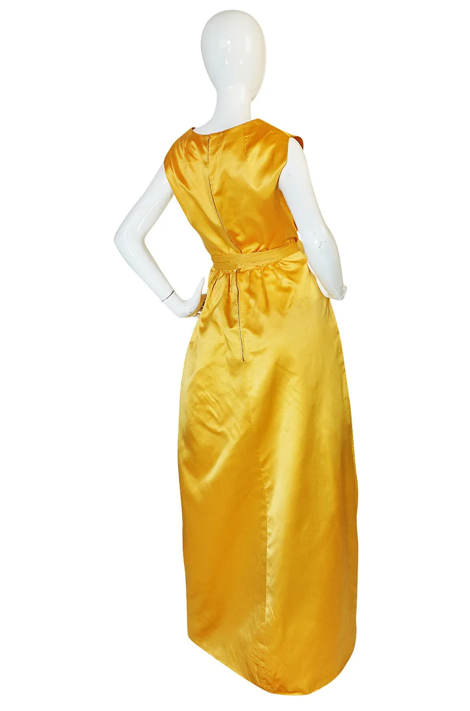 Documented 1962 Christian Dior Haute Couture Yellow Silk Dress
