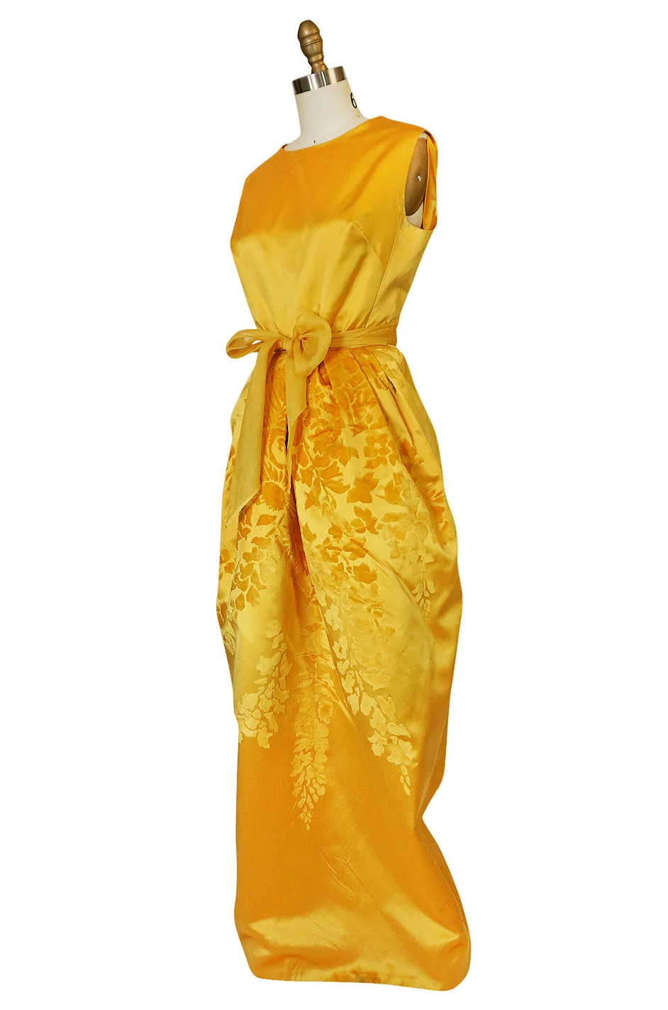 Documented 1962 Christian Dior Haute Couture Yellow Silk Dress