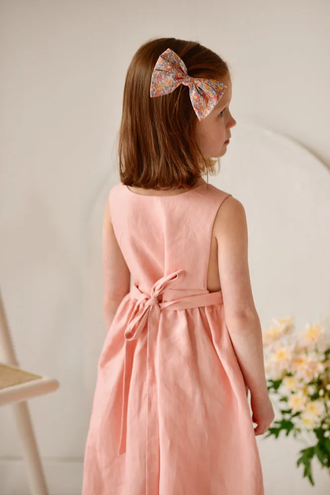 Dress With Belt - Peach