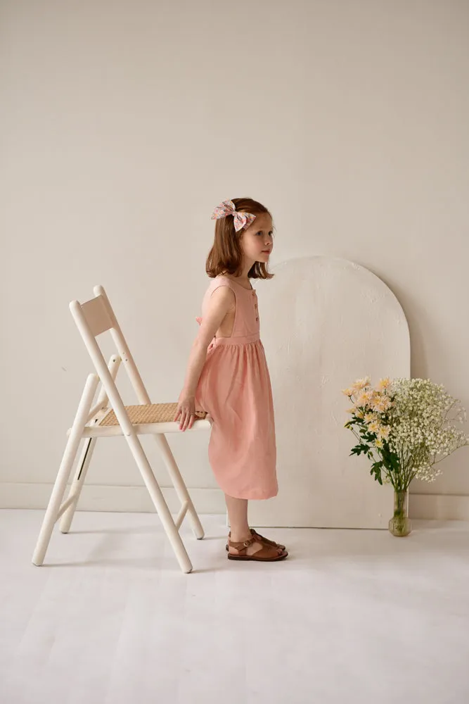 Dress With Belt - Peach