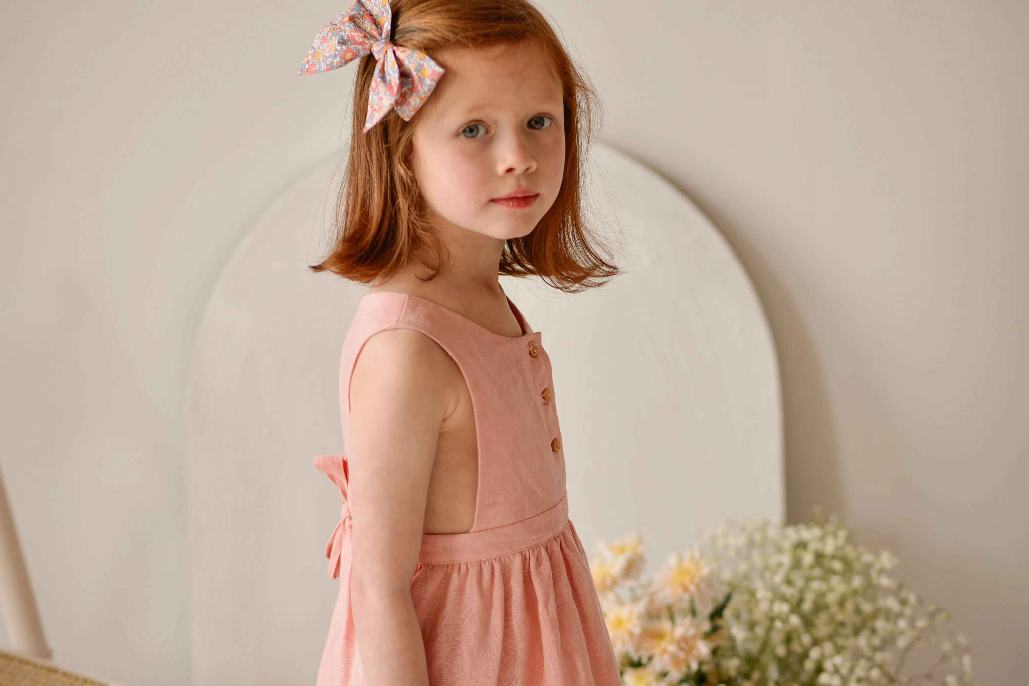Dress With Belt - Peach