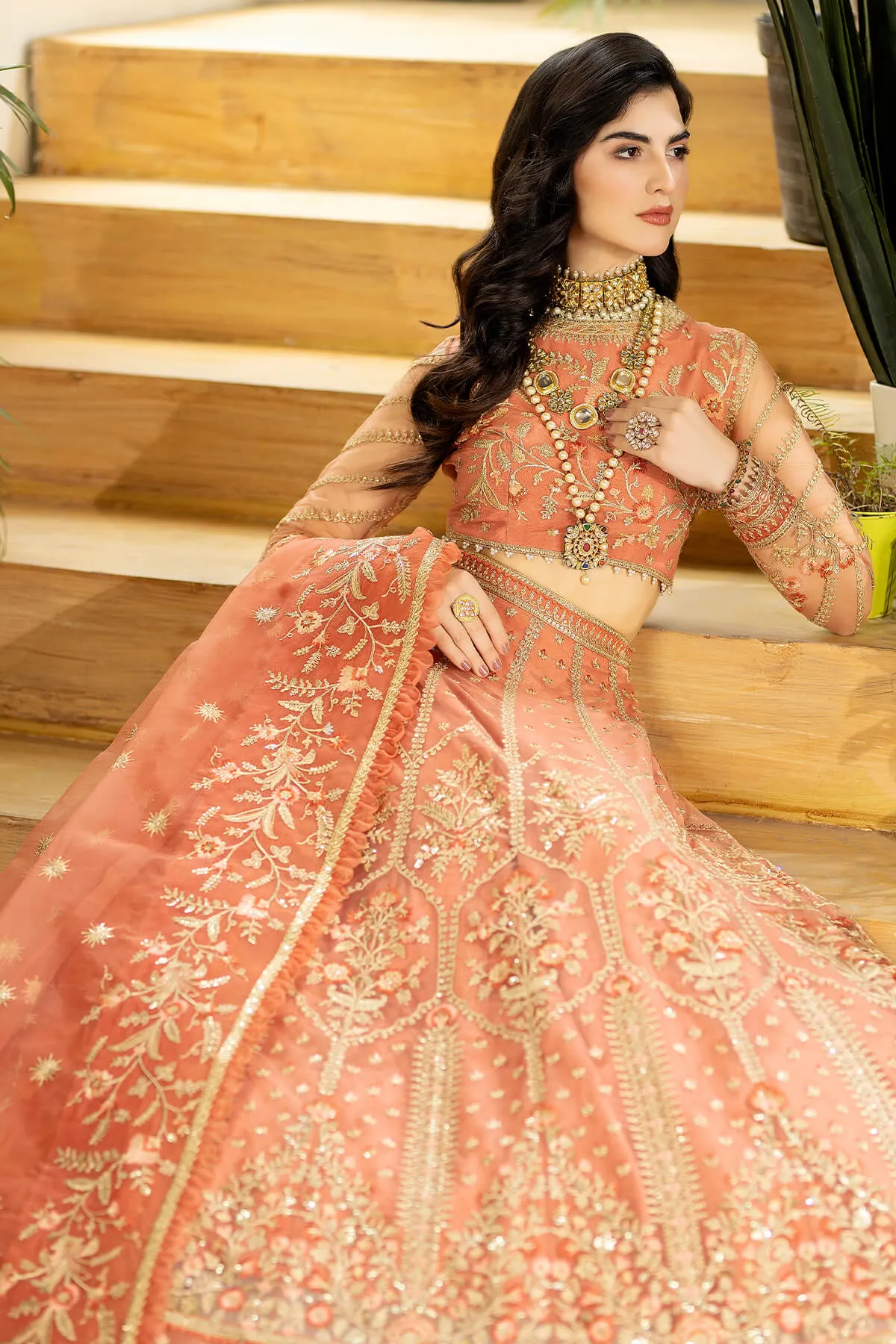 Embroidered Lehenga Choli and Dupatta Dress for Wedding