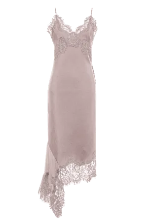 Emma Sheer Bottom Slip Dress Nude Crystal