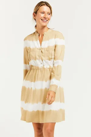 Emmeline taupe tie dye dress