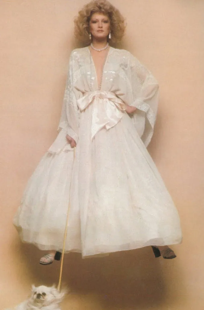 Ethereal 1974 Zandra Rhodes White Lillies of the Field Dress