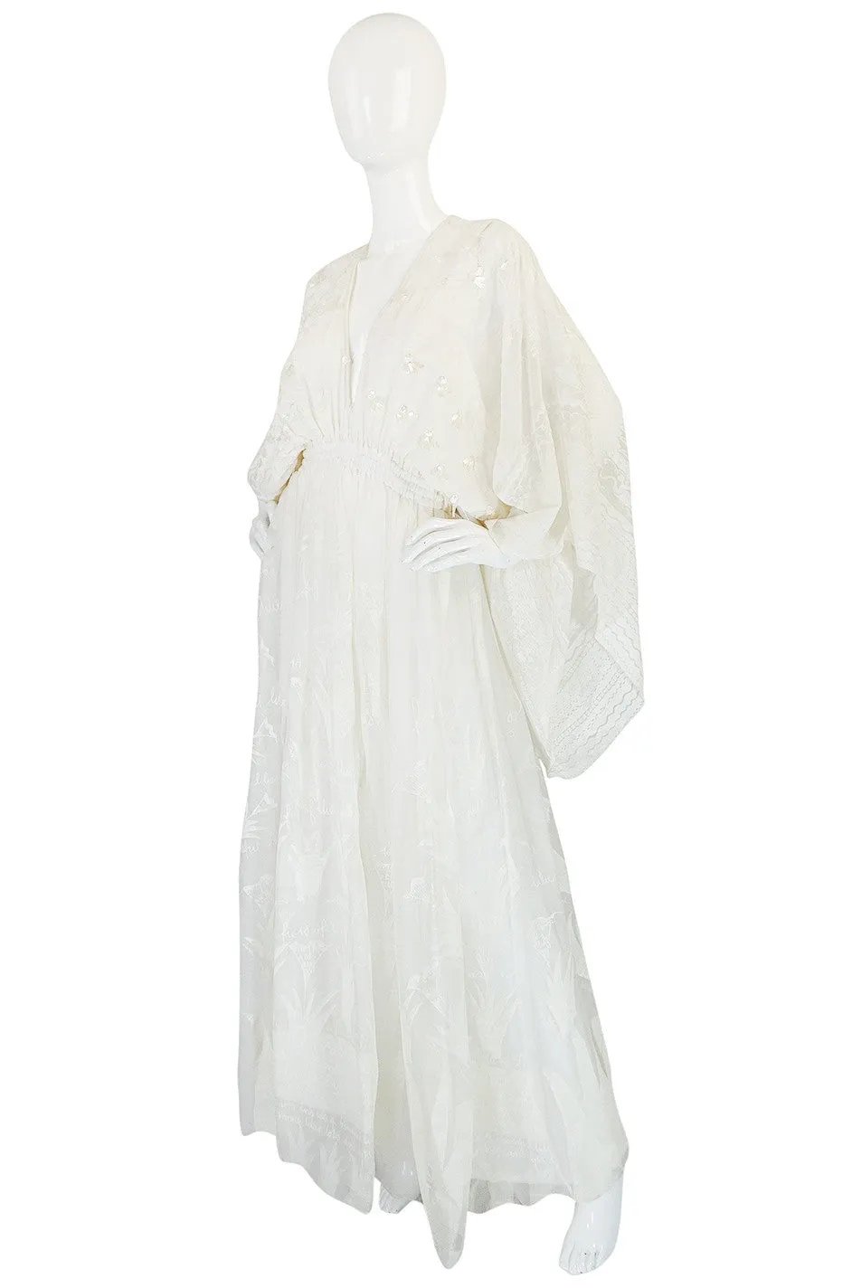 Ethereal 1974 Zandra Rhodes White Lillies of the Field Dress