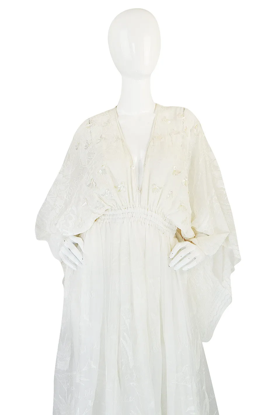Ethereal 1974 Zandra Rhodes White Lillies of the Field Dress