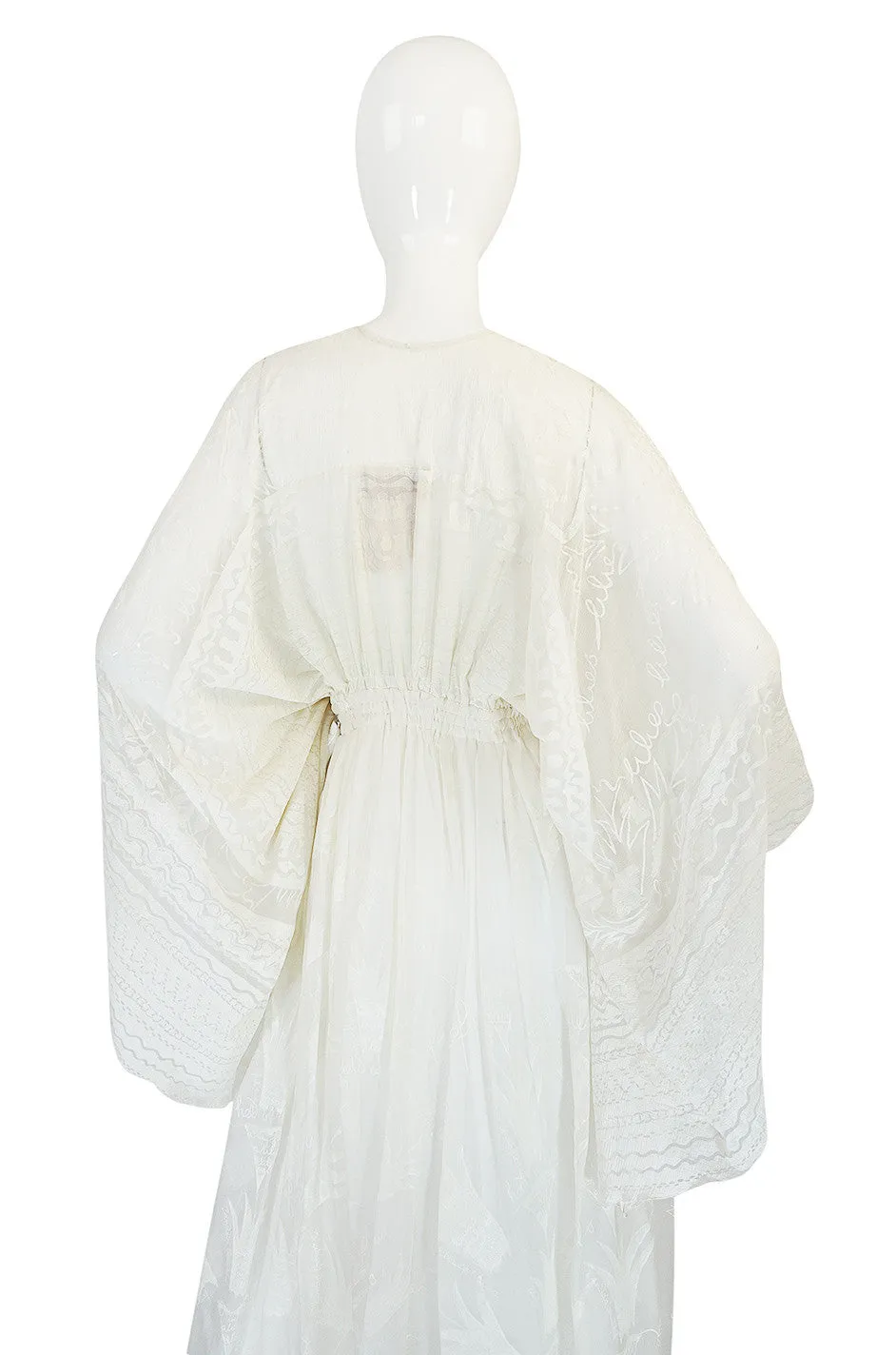 Ethereal 1974 Zandra Rhodes White Lillies of the Field Dress