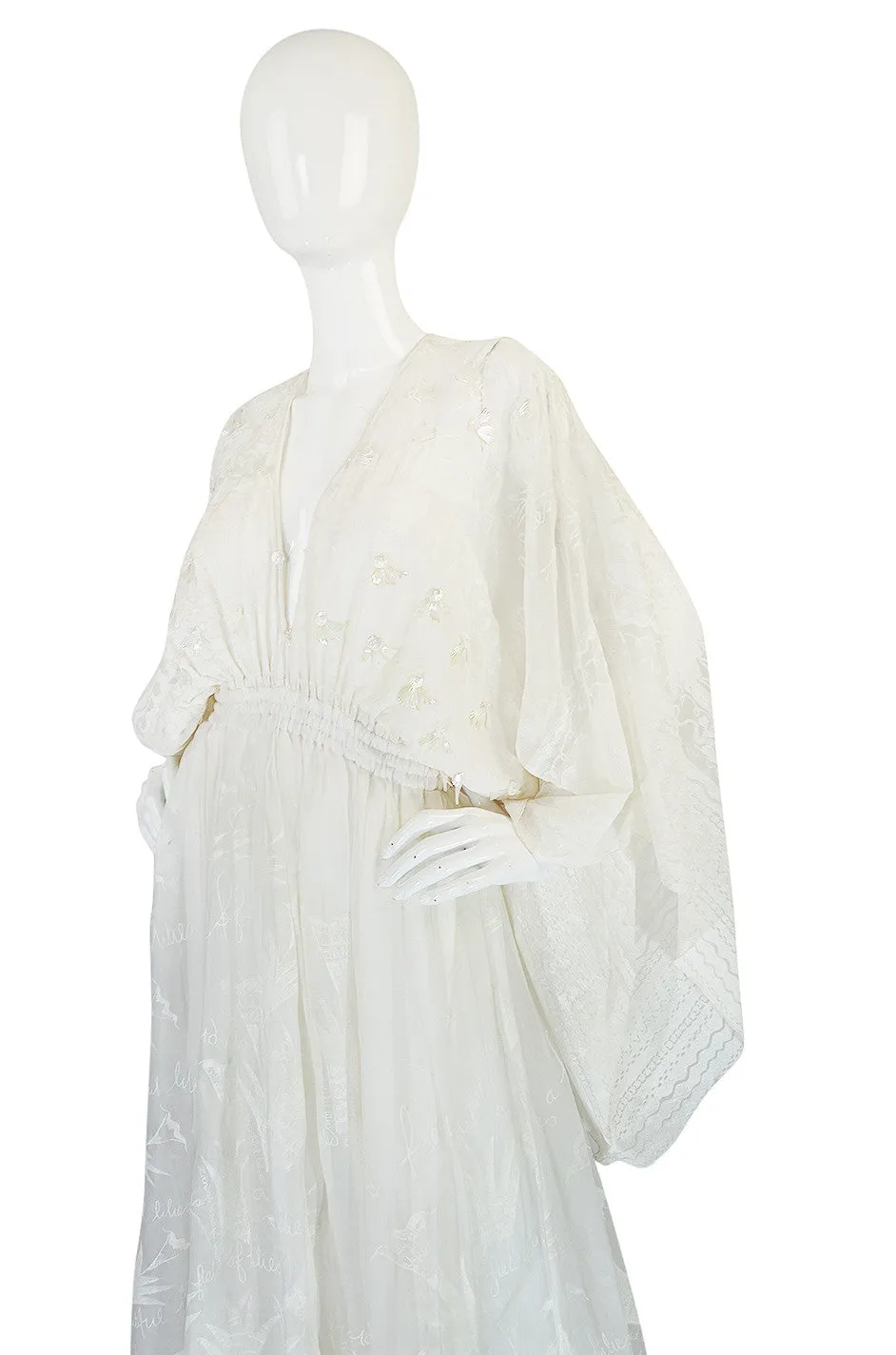 Ethereal 1974 Zandra Rhodes White Lillies of the Field Dress