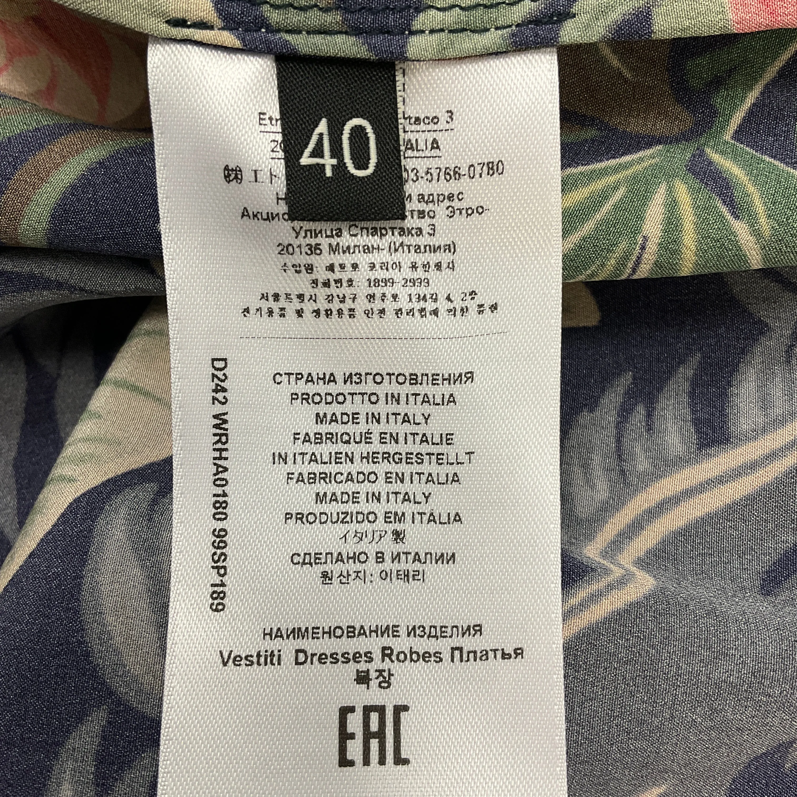 Etro Navy Multi 2024 Floral Silk Maxi Dress
