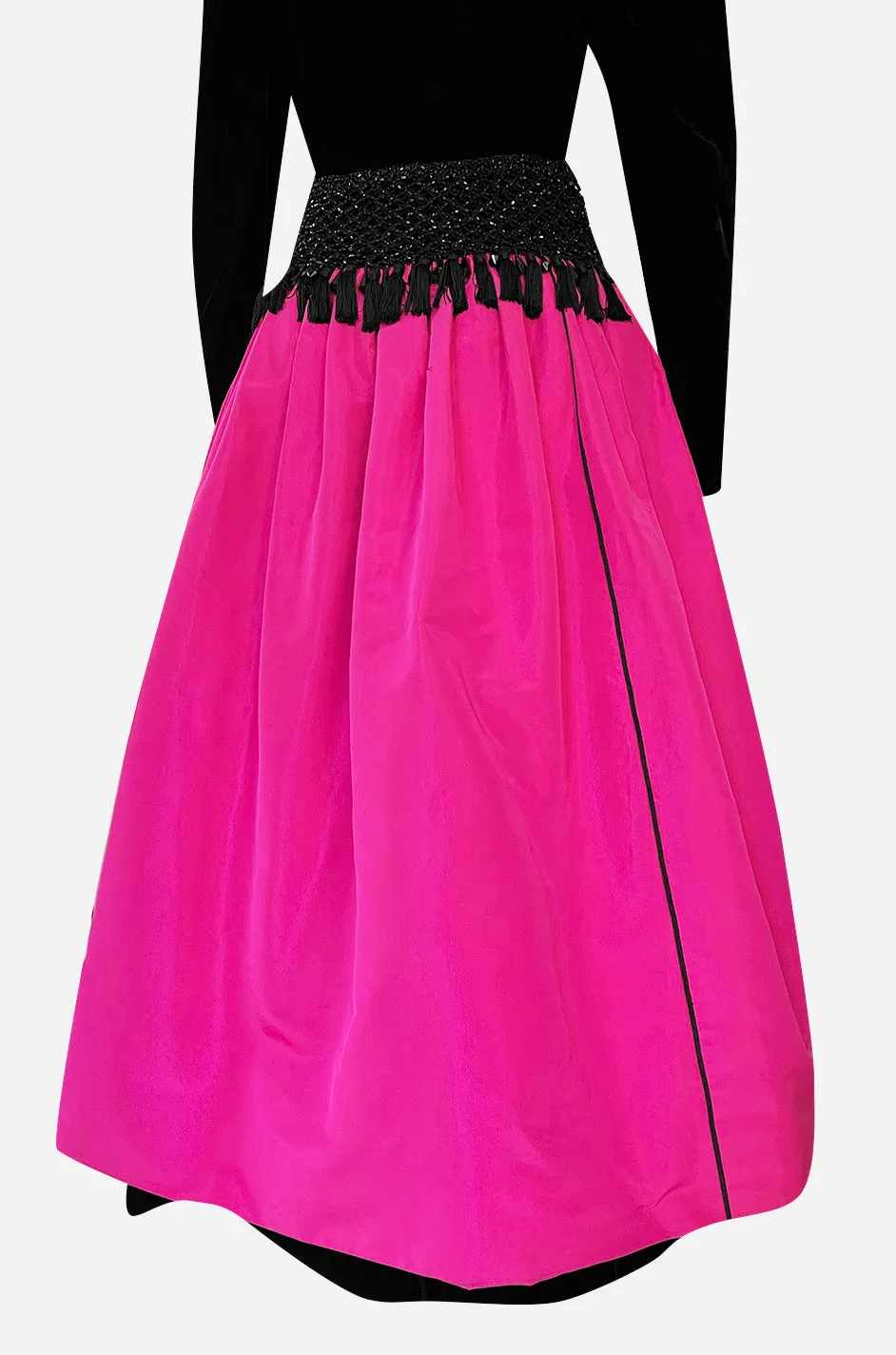 Fall 1976 Louis Mies Possible Yves Saint Laurent Haute Couture Pink & Velvet Bead Dress