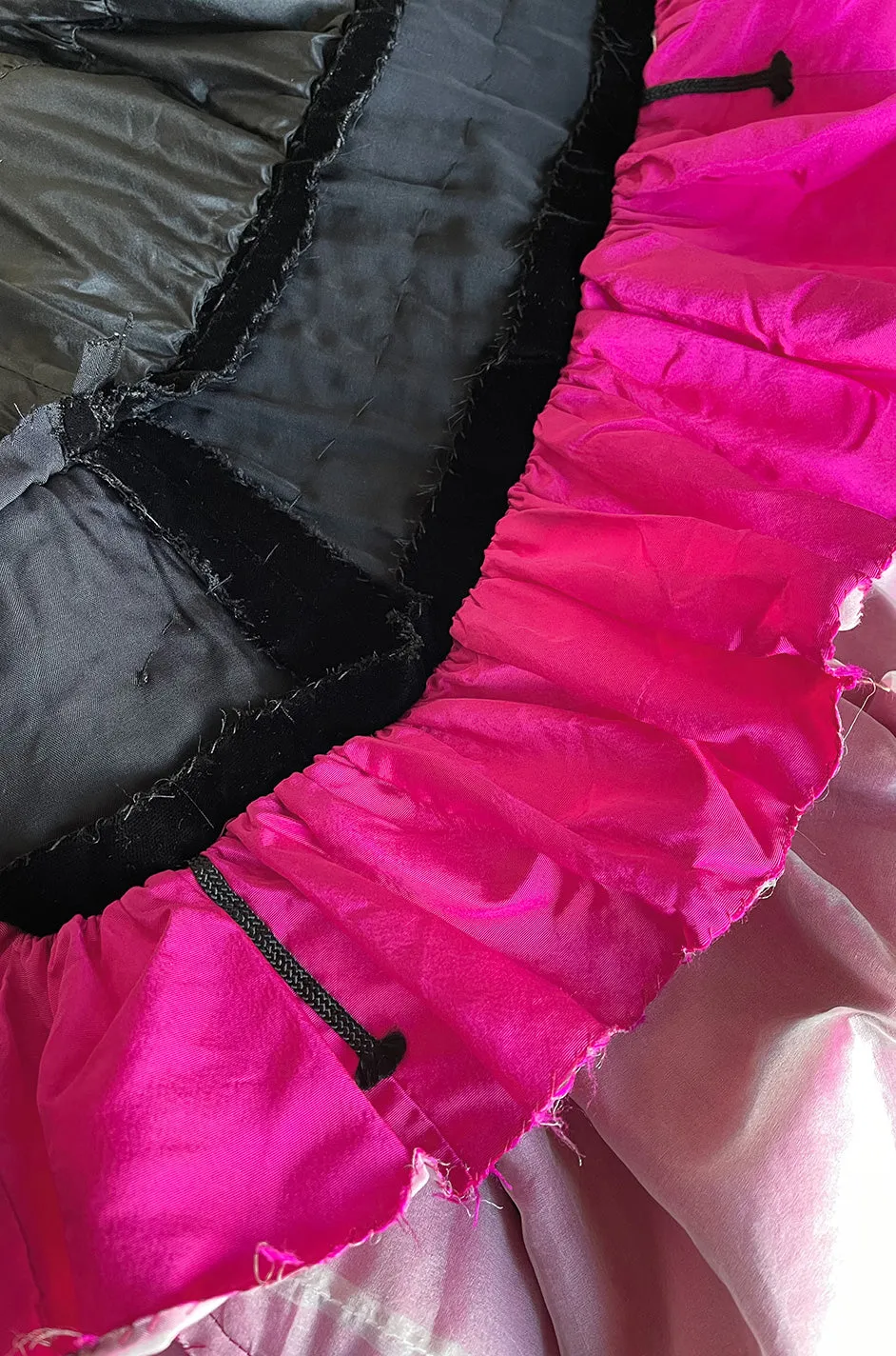 Fall 1976 Louis Mies Possible Yves Saint Laurent Haute Couture Pink & Velvet Bead Dress