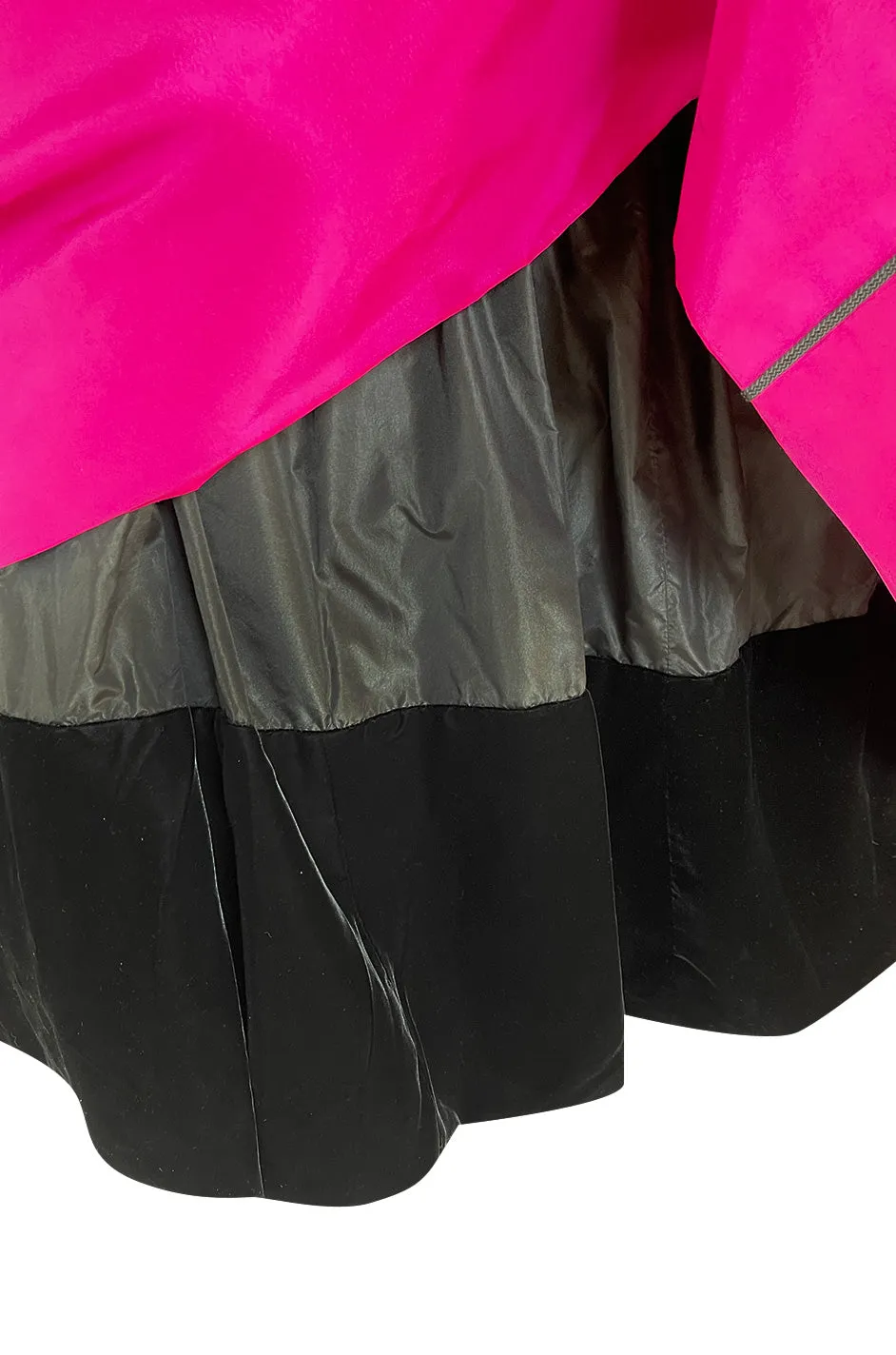 Fall 1976 Louis Mies Possible Yves Saint Laurent Haute Couture Pink & Velvet Bead Dress
