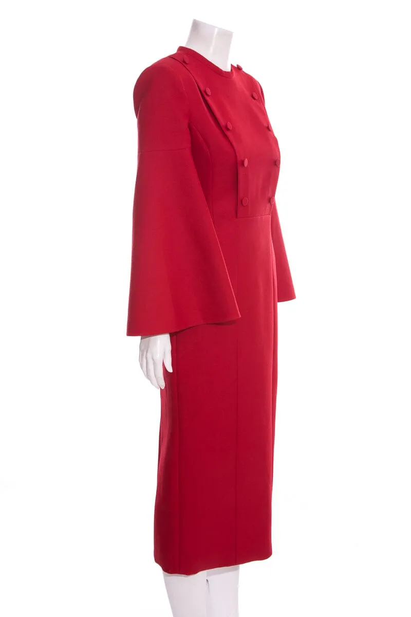 Fendi Red Double Breasted Dress SZ 40