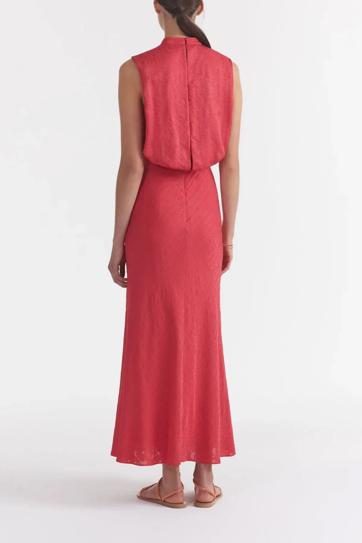 Fleur F Silk Dress In Hibiscus