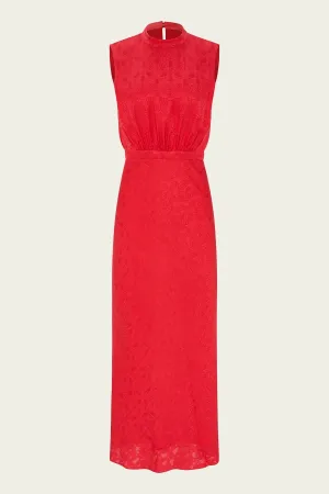 Fleur F Silk Dress In Hibiscus