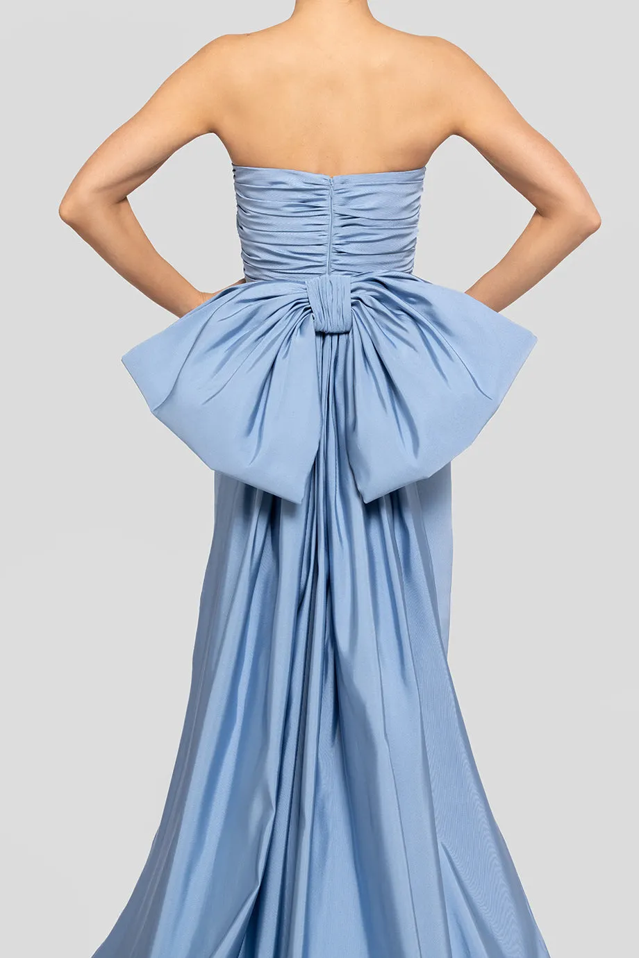 Florence Silk Faille Midi Dress with Removable Train