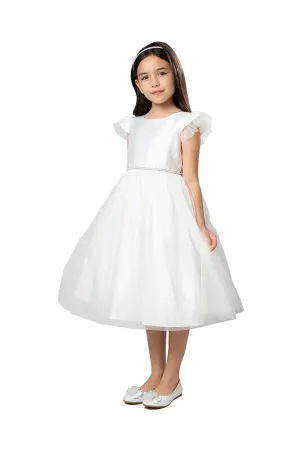 Flutter Sleeve Satin Dress SK910
