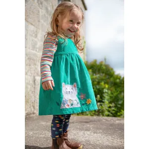 Frugi Lily Cord Infant Dress Iguana Cat