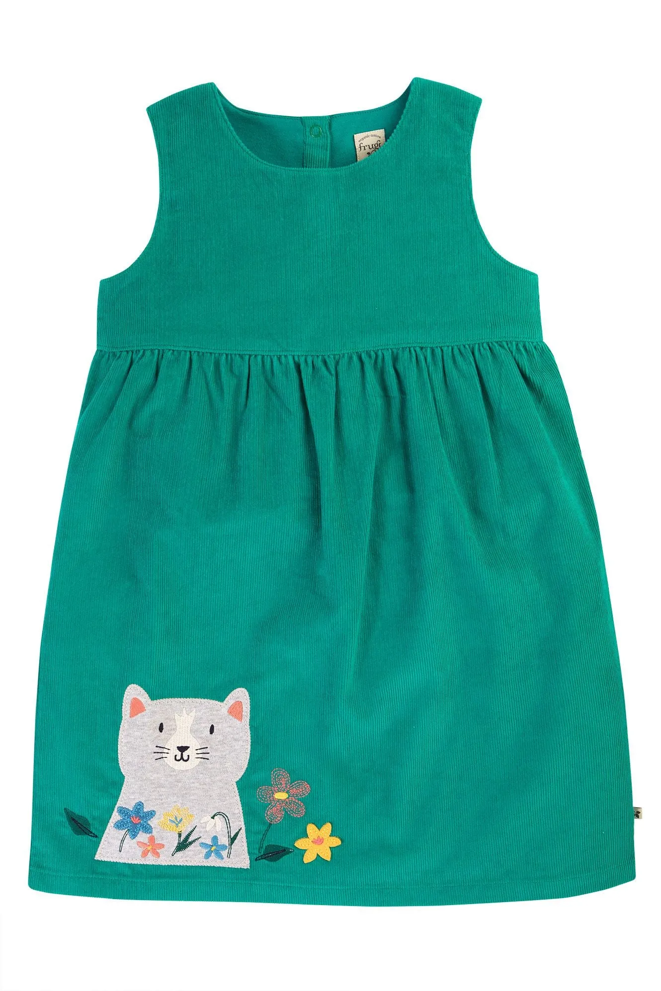 Frugi Lily Cord Infant Dress Iguana Cat