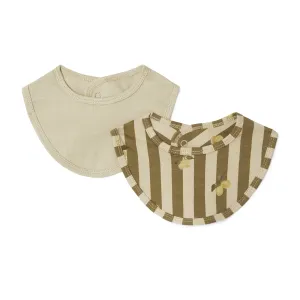 Garbo & Friends Stripe Prune Jersey Bib 2pcs